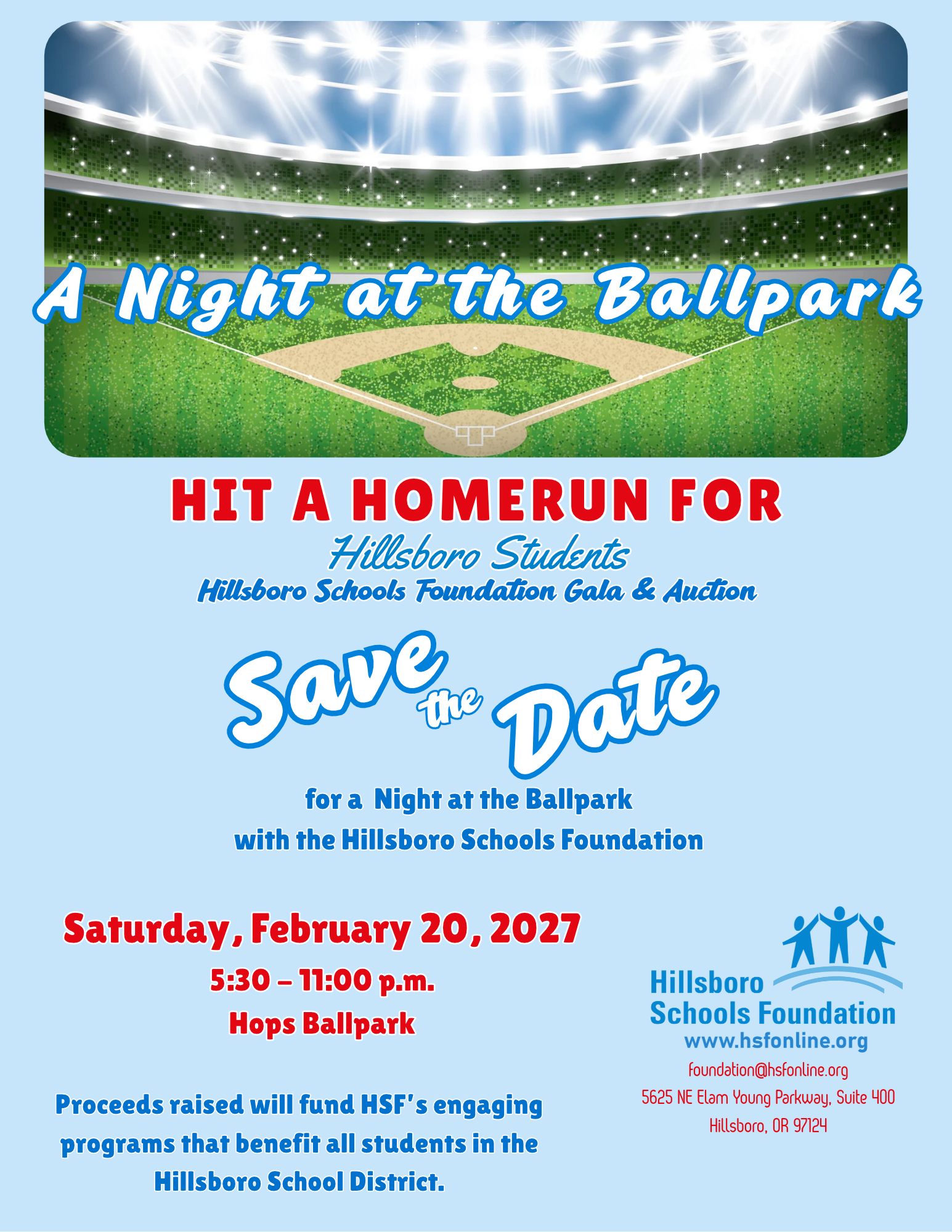 2027 Gala Save the Date Lite Blue Save the Date Flyer